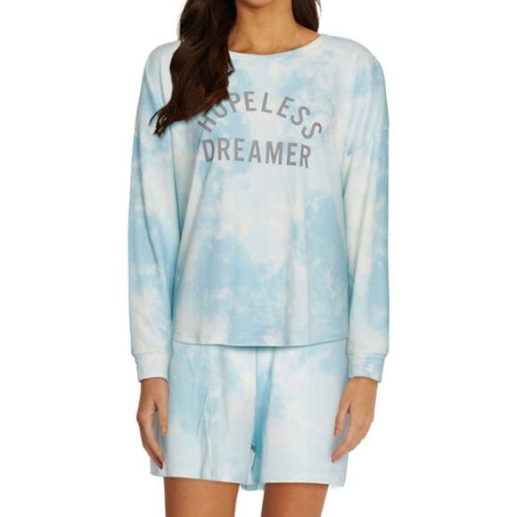 Wildfox Sleep Hopeless Dreamer Sleep Set In Blue Glow Tie Dye Small NWT - Picture 2 of 3